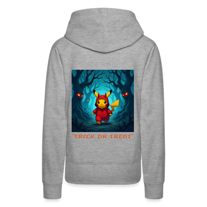 "TRICK OR TREAT" - WOMEN'S HOODIE - heather grey