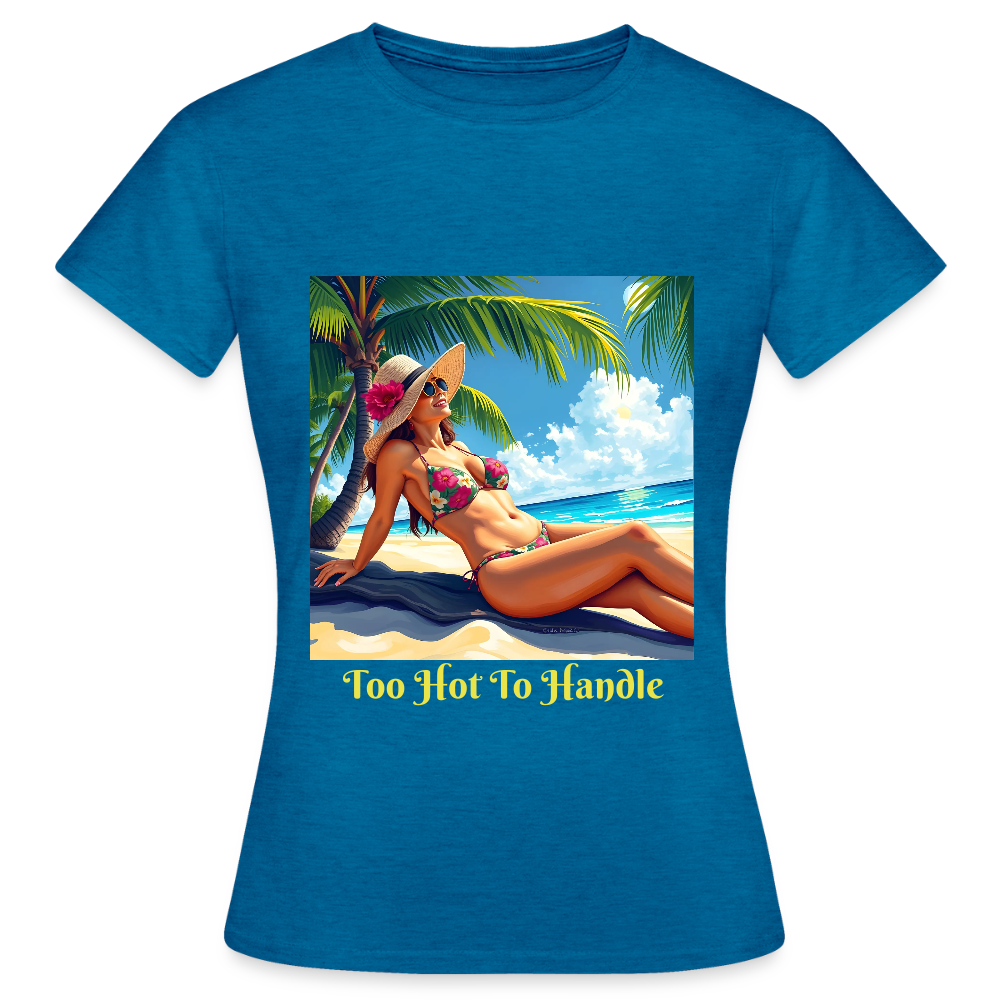 TOO HOT TO HANDLE - WOMEN'S CLASSIC T-SHIRT - antique blue sapphire heather