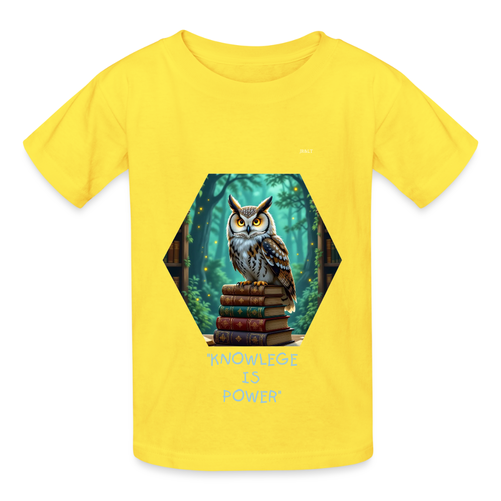 "KNOWEDGE IS POWER" CHILDRENS T-SHIRT - yellow