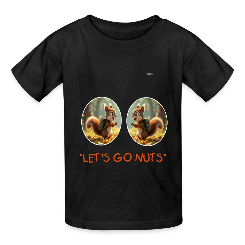 "NUTTY SQUIRELLS" CHILDRENS T-SHIRT - black